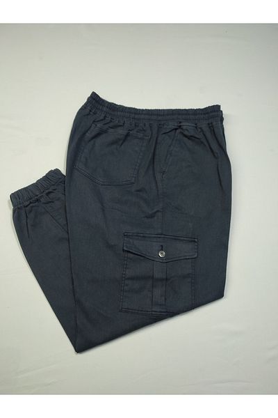 Denim Large Size Men's Linen Cargo Jogger 5891