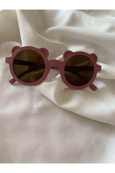 BEBESİS Teddy Model Dried Rose Color Children's Sunglasses + Glasses Box WITH GIFT
