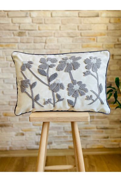 SWITA Husă de pernă decorativă cu design de margaretă, brodata cu perforare, unică (panch)