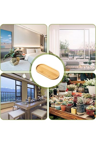 emdeco Natural Bamboo Oil Pot Base, Bamboo Snack Bowl, Coffee Pot, Soap Dish, Presentation Stand Multi-Purpose Presentation Holder