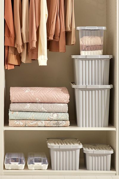 RNL04 3 Pieces 33 Liter Earth Color Split Box Plastic Storage Box - RNL-DNY2012TPR-3
