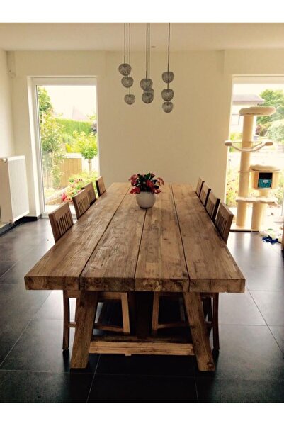 shardywood Ahşap Doğal Salon Mutfak/Toplantı Masası