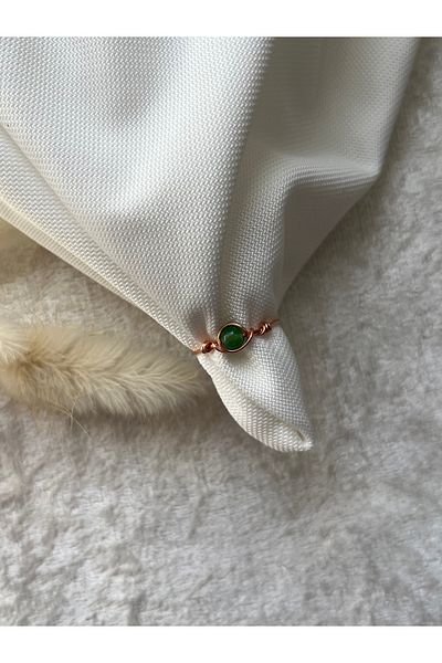 PelvedDesign Minimal Design Aventurine Stone Copper Wire Ring