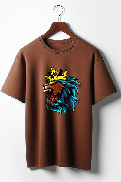 Vordevia Μπλουζάκι Unisex με στάμπα Lion Oversize Crew Neck
