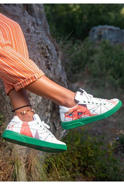 Dogo Kadın Vegan Deri Beyaz Sneakers - Red Fox Tasarım