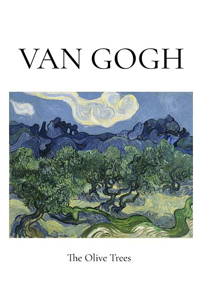Hiruko Tasarım Atölyesi Ξύλινος Πίνακας Σειρά Van Gogh Olive Trees (1889) Διακοσμητικός Πίνακας Premium Πίνακας με κορνίζα
