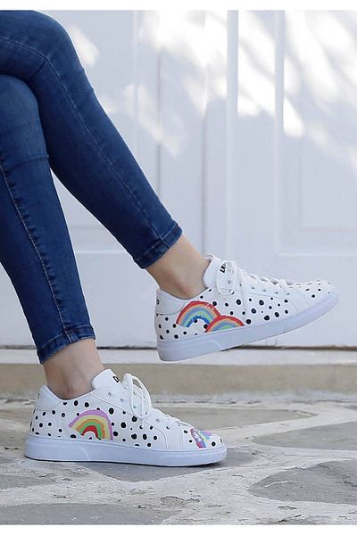 Dogo Pantofi de damă din piele vegană alb casual - Mai mult design Self Love