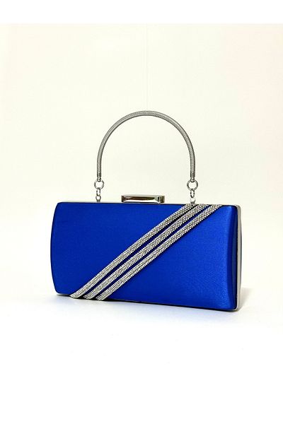 NAZART Γυναικείο βραδινό φόρεμα Stoned Saks Clutch Portfolio Chain Strap Hand Wedding Engagement Night Shoulder Bag