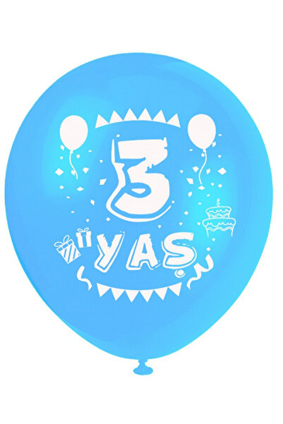 ELGALA 3 Year Old Balloon Printed Balloon 5 Pieces