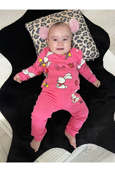 SERAP KİDS 100% COTTON BEAR PATTERNED BABY MONTH DOUBLE SET