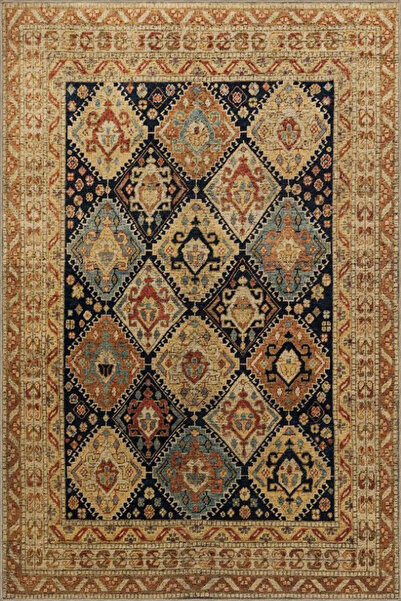 Rugs Modern Halı Μαύρο μπεζ θεματικό παραδοσιακό μοτίβο με έθνικ σχέδια, vint...