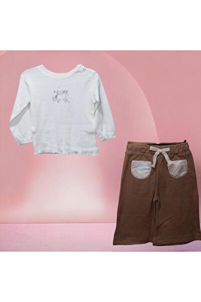 Jikko Baby Jikko Puantiyeli Yelekli Alt Üst 6 - 12 -  18 Aylık Bebek Takımı