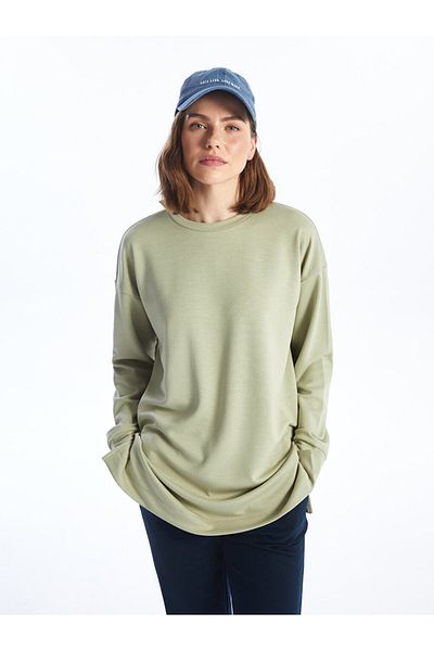 LC Waikiki LCWAIKIKI Classic Crew Neck Plain Oversize Women's Sweatshirt Tunik