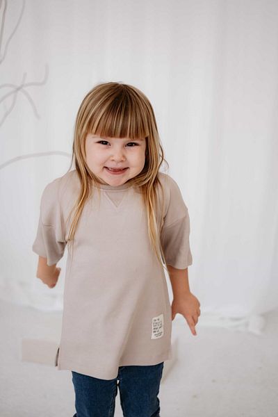 BABYBEK Tricou Premium Oversize unisex pentru copii din nurcă
