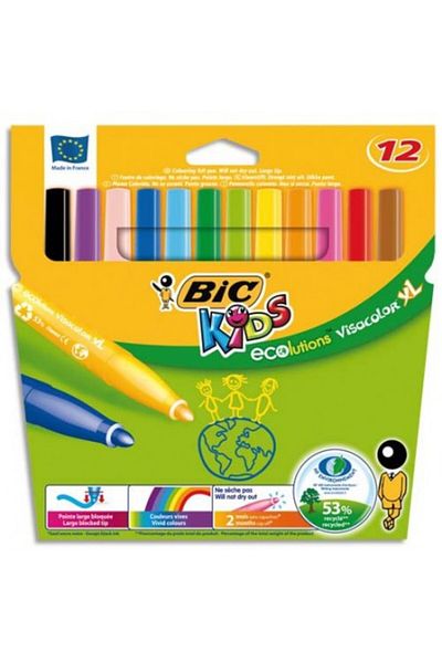 Bic Visa XL Jumbo 12-Pack Crayons - Felted,8922231