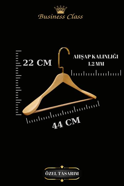 Manken İstanbul 44 см златна италианска кука от масивно дърво - 15 части бизнес клас закачалка за дрехи