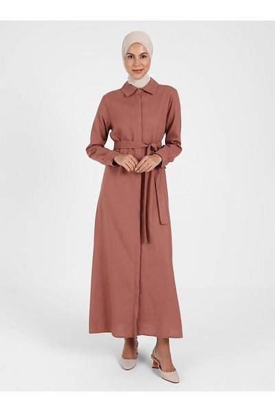 Tavin Hidden Buttoned Hijab Dress - Gonca - Tavin