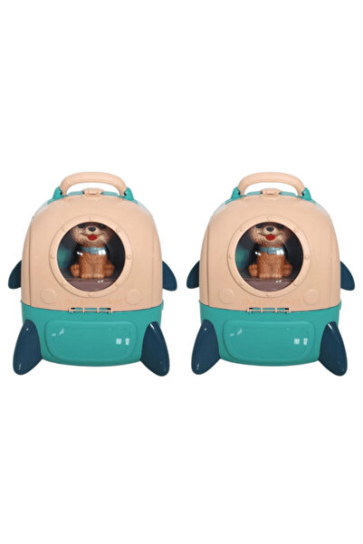 DuyuMarket Sırt Çantalı Pets House İkili Set - Mavi