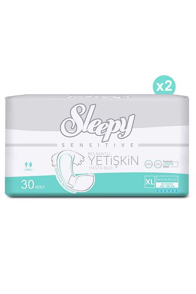 Sleepy Pack of 2 Xlarge Adult Patient Diapers 30x2 (60 PCS)