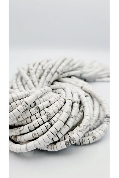 Yüksel Boncuk 6x3 mm Disc Howlite Stone Natural Stone String