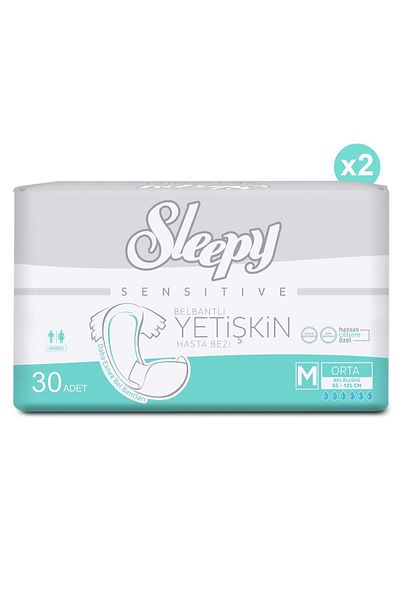 Sleepy 2-Pack Medium Adult Patient Diapers 30x2 (60 PCS)