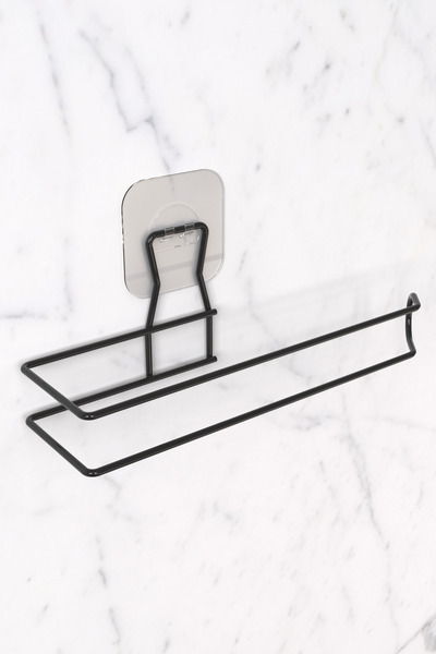 KARTEYA Sticker Yapışkanlı Dekoratif Rulo Havlu Tutacağı Şık Banyo Mutfak Tez...