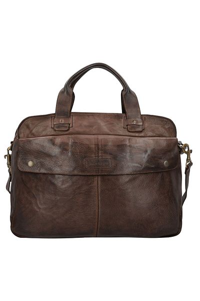 Harold's 41 cm breiter Sattel Leder Aktentasche - Gesicht Computer Fach