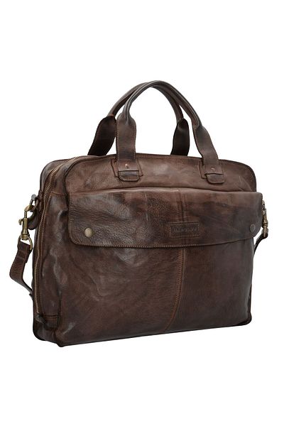 Harold's 41 cm breiter Sattel Leder Aktentasche - Gesicht Computer Fach
