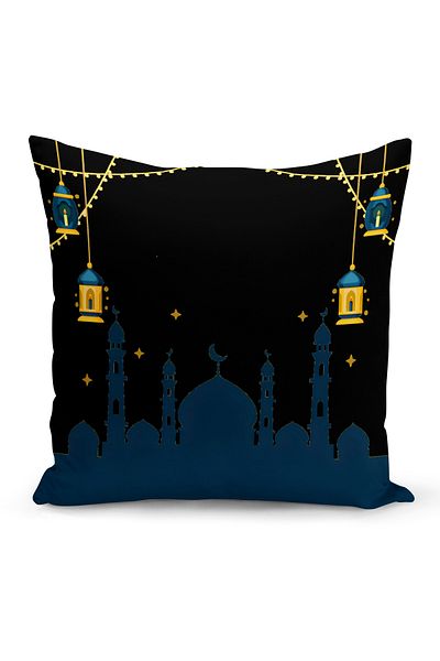 Bertille Home Husă de pernă cu imprimare digitală pe două fețe din seria Ramadan (Husă de pernă Ramadan)