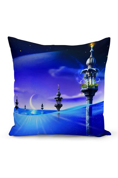 Bertille Home Husă de pernă cu imprimare digitală pe două fețe din seria Ramadan (Husă de pernă Ramadan)