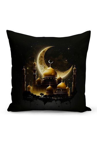 Bertille Home Husă de pernă cu imprimare digitală pe două fețe din seria Ramadan (Husă de pernă Ramadan)