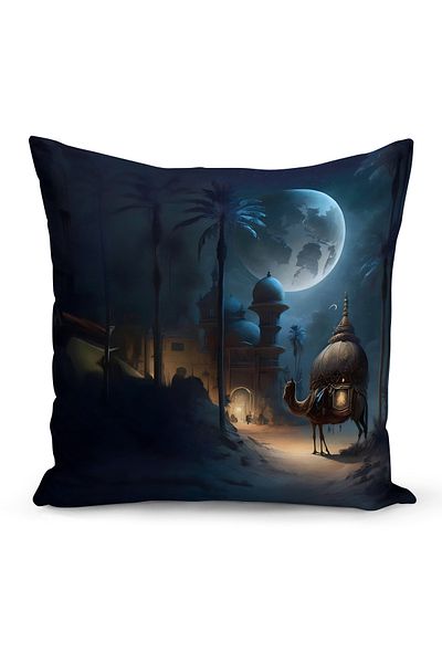 Bertille Home Husă de pernă cu imprimare digitală pe două fețe din seria Ramadan (Husă de pernă Ramadan)