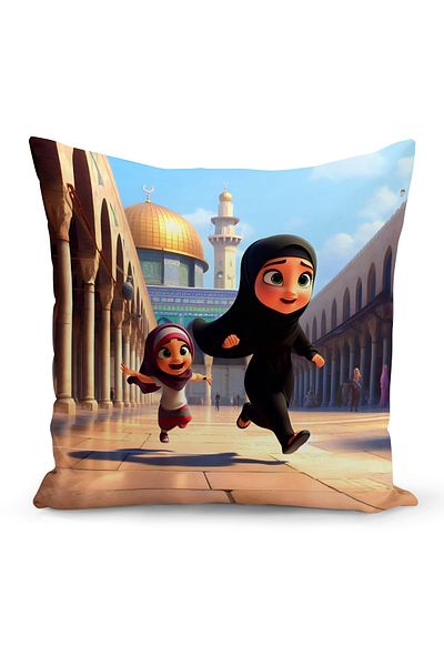 Bertille Home Husă de pernă cu imprimare digitală pe două fețe din seria Ramadan (Husă de pernă Ramadan)