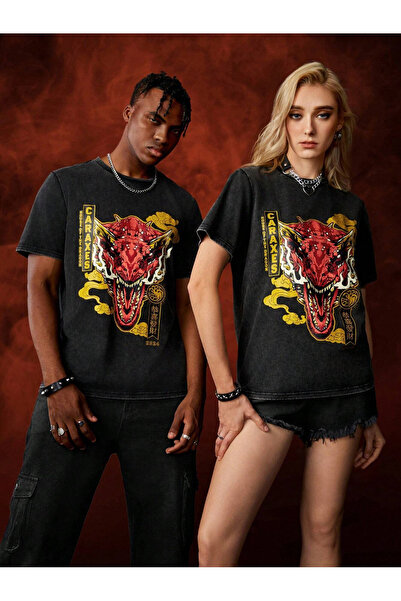 YUVEST Μπλουζάκι Blackrock - Caraxes Printed Oversize Crew Neck T-shirt με κο...