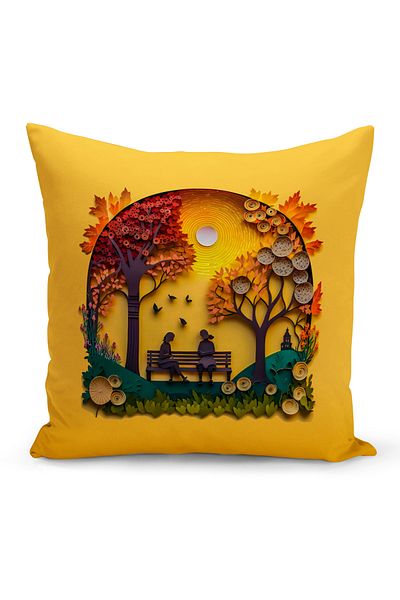 Bertille Home Κάλυμμα μαξιλαριού ριχτάρι σειράς Classic με ψηφιακή εκτύπωση διπλής όψης