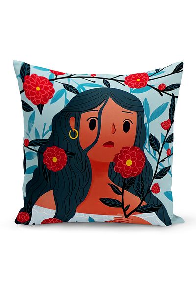 Bertille Home Husă de pernă cu imprimare digitală cu două fețe din seria Retro (husă de pernă retro)