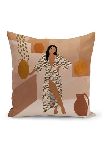 Bertille Home Серия Bohemian Двустранна калъфка за възглавница с цифров печат (Bohemian калъфка за възглавница)