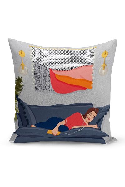Bertille Home Husă de pernă cu imprimare digitală pe două fețe din seria Bohemian (husă de pernă boemă)