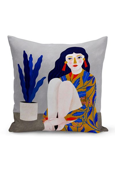 Bertille Home Husă de pernă cu imprimare digitală pe două fețe din seria Bohemian (husă de pernă boemă)