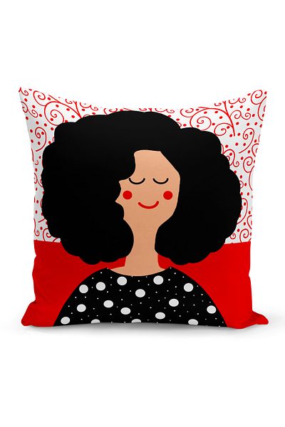 Bertille Home Husă de pernă cu imprimare digitală cu două fețe din seria Retro (husă de pernă retro)