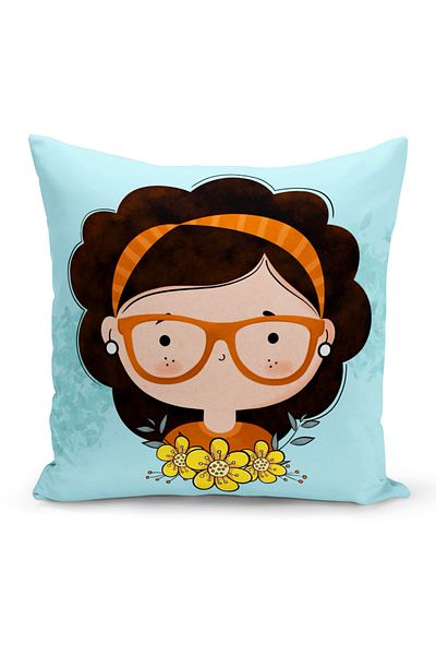Bertille Home Husă de pernă cu imprimare digitală cu două fețe din seria Retro (husă de pernă retro)