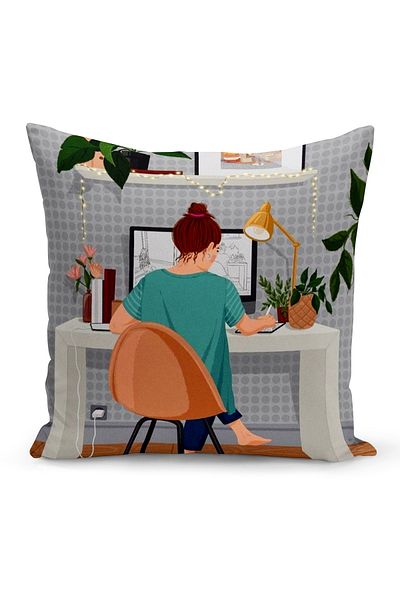 Bertille Home Husă de pernă cu imprimare digitală pe două fețe din seria Bohemian (husă de pernă boemă)
