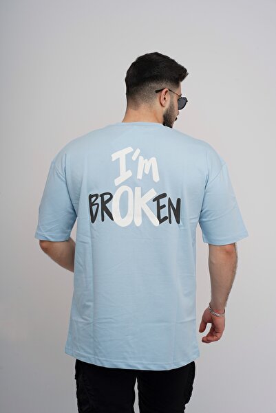 Est Estola Мъжки овърсайз 100% памучен дебел текстуриран плат с кръгло деколте