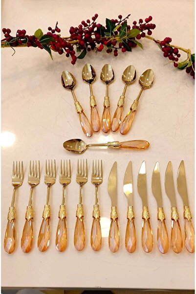 MaviDamla 18 PARCA DAMLA KRİSTAL  MODEL  AMBER TATLI SETİ