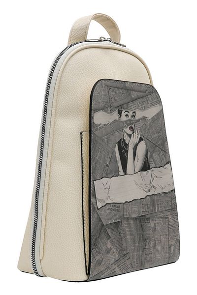Dogo Women's Vegan Leather White Backpack - Go Back To Be Yourself Design