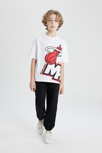 DeFacto Αγόρι - NBA Miami Heat Oversize T-shirt C0390a824sm, λαιμόκοψη, κοντό μανίκι