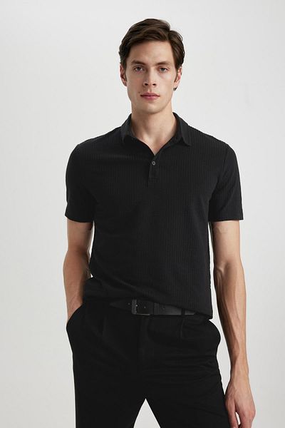 DeFacto Slim Fit bavlněné polo tričko s krátkým rukávem X2594AZ24SM