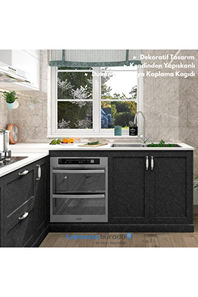 TechnoSmart 60cm×100cm Kendinden Yapışkanlı Modern Görünümlü Duvar Kağıdı Mutfak Dolap Masa Kaplama