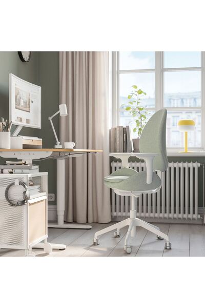 IKEA çalışma sandalyesi, gunnared bej-açık yeşil-yeşil-koyu gri-siyah