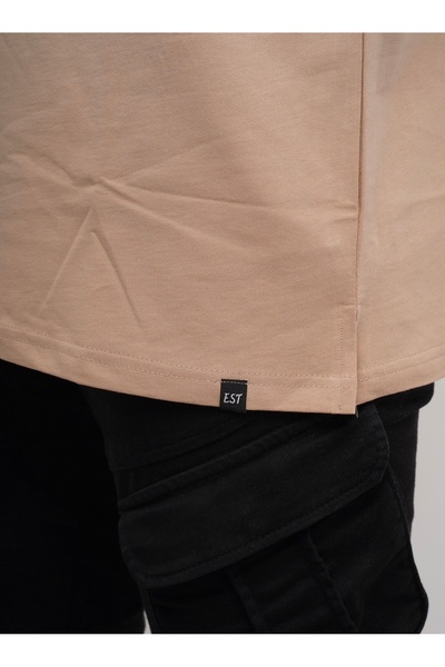 Est Estola Ανδρικό υπερμεγέθη Basic απλό μπλουζάκι 100% βαμβακερό ύφασμα με λαιμόκοψη